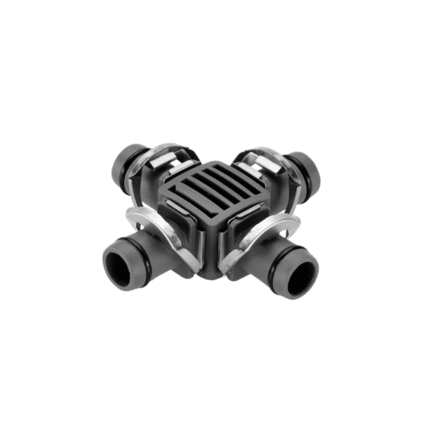 წვეთოვანი სარწყავის ოთხიანი კუთხე კონექტორი 13 მმ