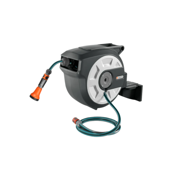 GARDENA city gardening Wall-Mounted Hose Box automatic 15 m კედელზე დასამაგრებელი ავტომატური შლანგის ბარაბანი